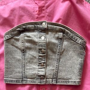 H&M Gray Sleeveless Bustier Tank Top